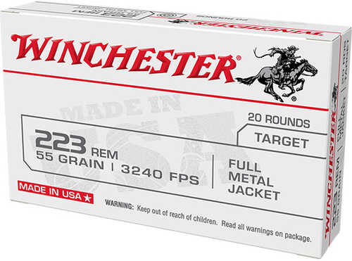223 Remington 20 Rounds Ammunition Winchester 55 Grain Full Metal Jacket